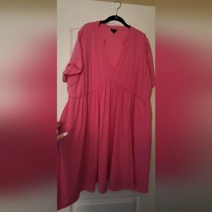 Pink flowy dress from Torrid.